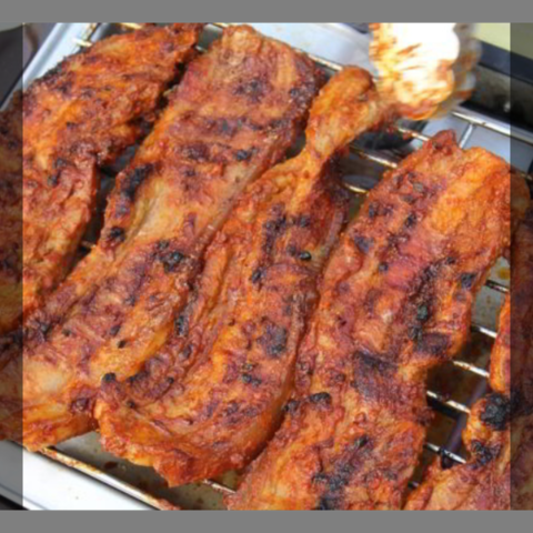 Poitrine de porc tranchée marinade barbecue